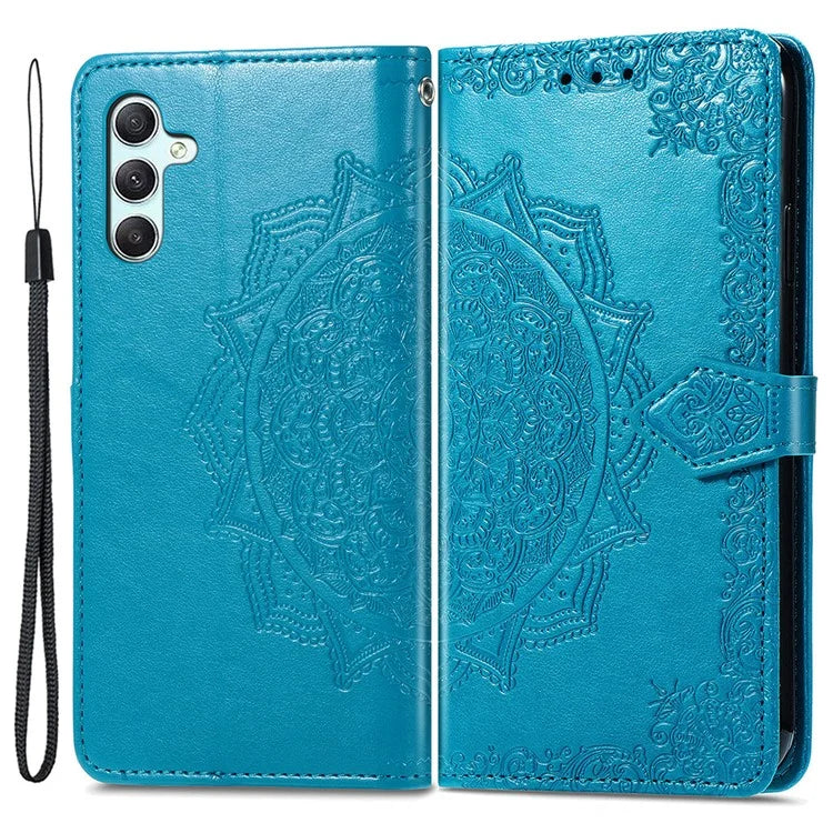 For Samsung Galaxy A55 5G Cell Phone Case Magnetic Embossed Mandala Floral Shell