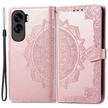 For Honor X50i 5G / 90 Lite 5G Case with Strap Wallet Leather Cover Mandala Embossed