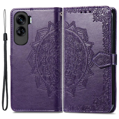 For Honor X50i 5G / 90 Lite 5G Case with Strap Wallet Leather Cover Mandala Embossed