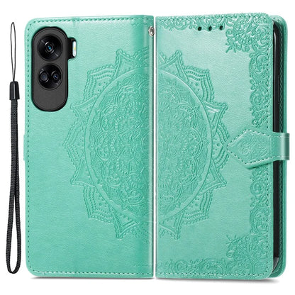 For Honor X50i 5G / 90 Lite 5G Case with Strap Wallet Leather Cover Mandala Embossed