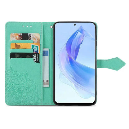 For Honor X50i 5G / 90 Lite 5G Case with Strap Wallet Leather Cover Mandala Embossed