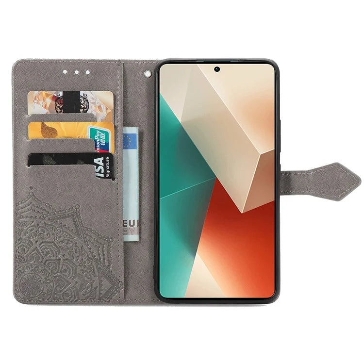For Xiaomi Redmi Note 13 Pro 5G / Poco X6 5G Case Wallet PU Leather Mandala Phone Cover