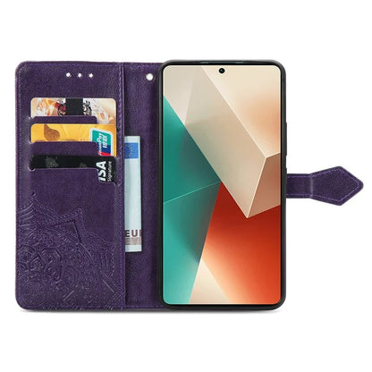 For Xiaomi Redmi Note 13 Pro 5G / Poco X6 5G Case Wallet PU Leather Mandala Phone Cover