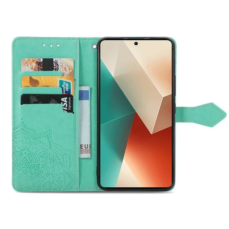 For Xiaomi Redmi Note 13 Pro 5G / Poco X6 5G Case Wallet PU Leather Mandala Phone Cover