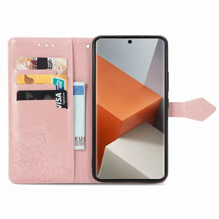 For Xiaomi Redmi Note 13 Pro+ 5G Case Mandala Leather Phone Cover with 3 Card Slots Wallet
