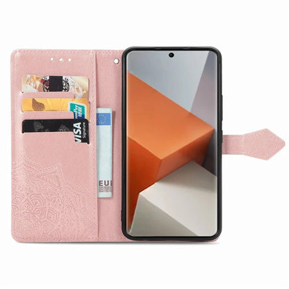For Xiaomi Redmi Note 13 Pro+ 5G Case Mandala Leather Phone Cover with 3 Card Slots Wallet