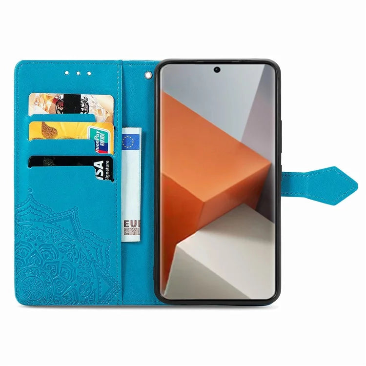 For Xiaomi Redmi Note 13 Pro+ 5G Case Mandala Leather Phone Cover with 3 Card Slots Wallet