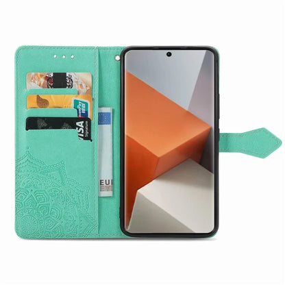 For Xiaomi Redmi Note 13 Pro+ 5G Case Mandala Leather Phone Cover with 3 Card Slots Wallet