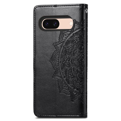 For Google Pixel 8a Case Flip Wallet PU Leather Mandala Embossed Design Phone Cover