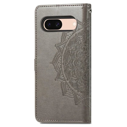 For Google Pixel 8a Case Flip Wallet PU Leather Mandala Embossed Design Phone Cover