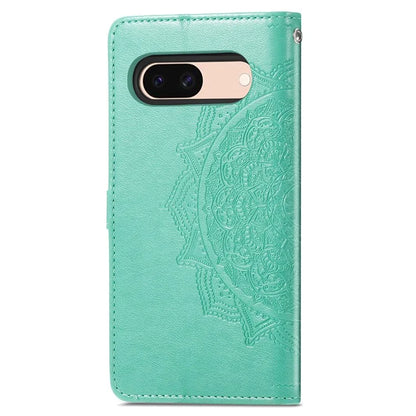 For Google Pixel 8a Case Flip Wallet PU Leather Mandala Embossed Design Phone Cover