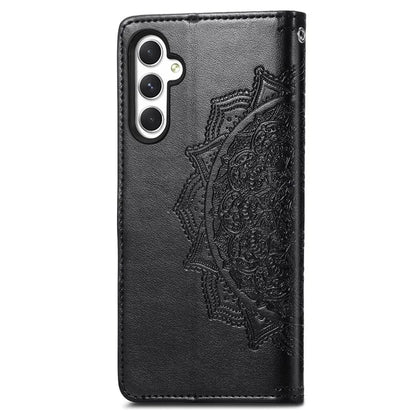 For Samsung Galaxy M14 4G Case PU Leather Mandala Embossed Folio Magnetic Phone Cover