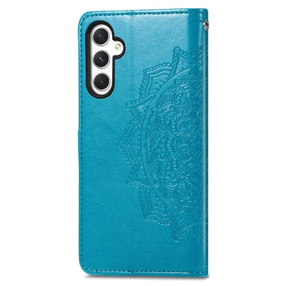 For Samsung Galaxy M14 4G Case PU Leather Mandala Embossed Folio Magnetic Phone Cover