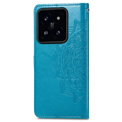 For Xiaomi 14 Pro Case PU Leather Mandala Pattern Phone Cover with Stand Card Holder
