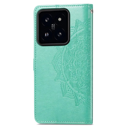 For Xiaomi 14 Pro Case PU Leather Mandala Pattern Phone Cover with Stand Card Holder
