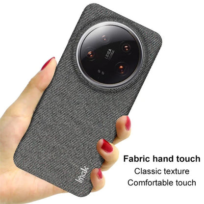 IMAK Ruiyi Series for Xiaomi 14 Ultra Phone Case Cloth Texture Leather Coated PC Back Cover