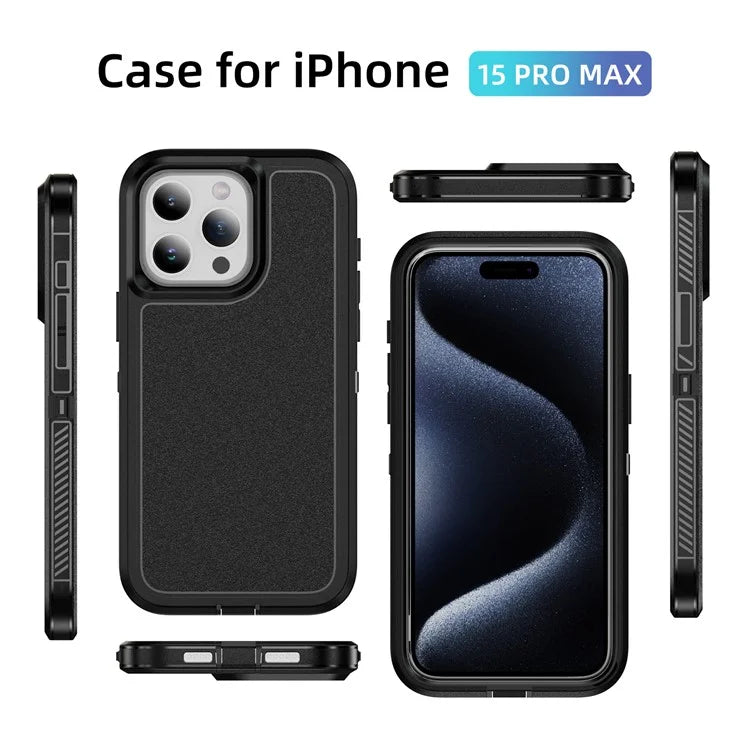 For iPhone 15 Pro Max Case TPU+PC Anti-drop Phone Cover Non-Slip Side Edge