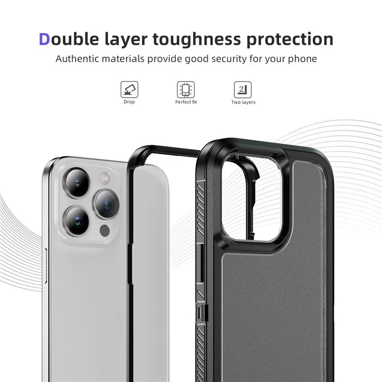 For iPhone 15 Pro Max Case TPU+PC Anti-drop Phone Cover Non-Slip Side Edge