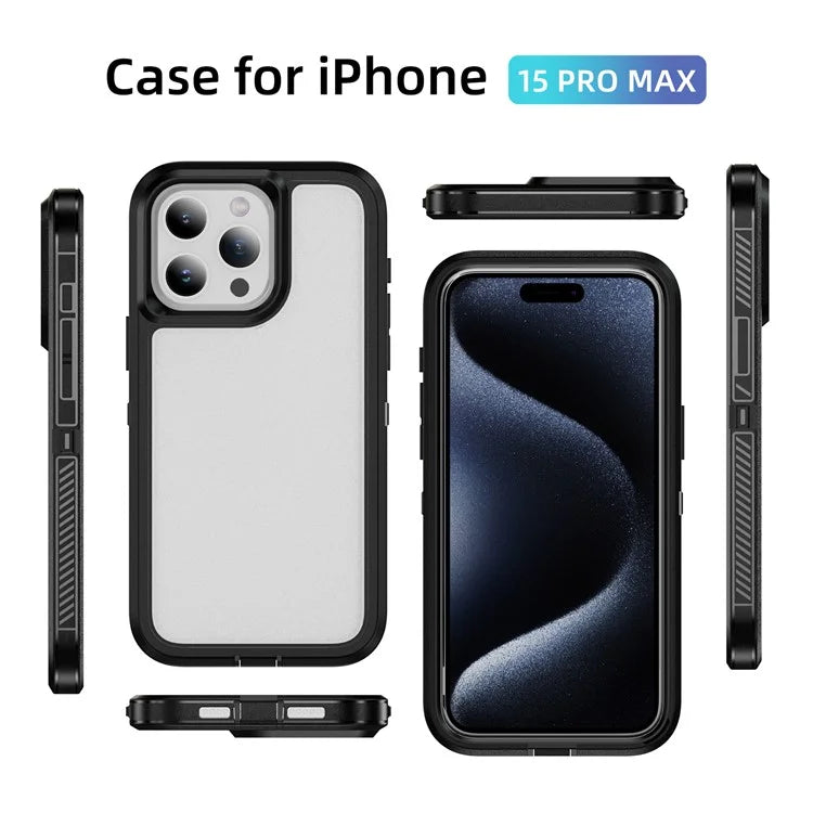 For iPhone 15 Pro Max Case TPU+PC Anti-drop Phone Cover Non-Slip Side Edge