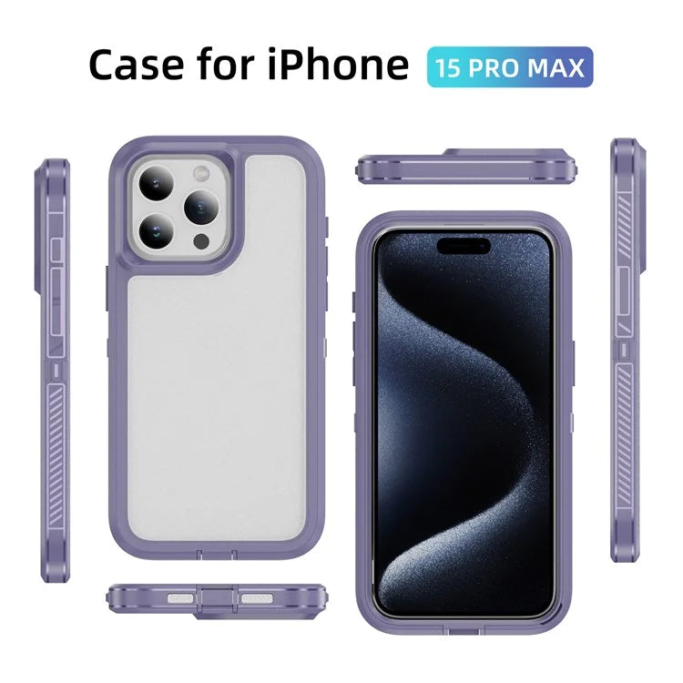 For iPhone 15 Pro Max Case TPU+PC Anti-drop Phone Cover Non-Slip Side Edge