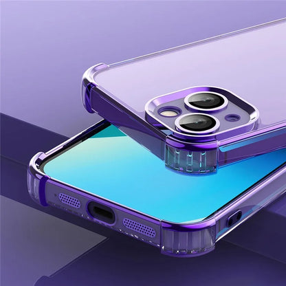 For iPhone 13 TPU Case Electroplated Edge Phone Cover with PVC Lens Film