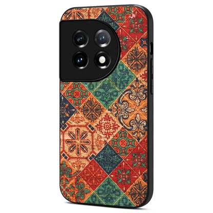 For OnePlus 11 5G Case Flower Pattern Design Leather+PC+TPU Protective Phone Cover