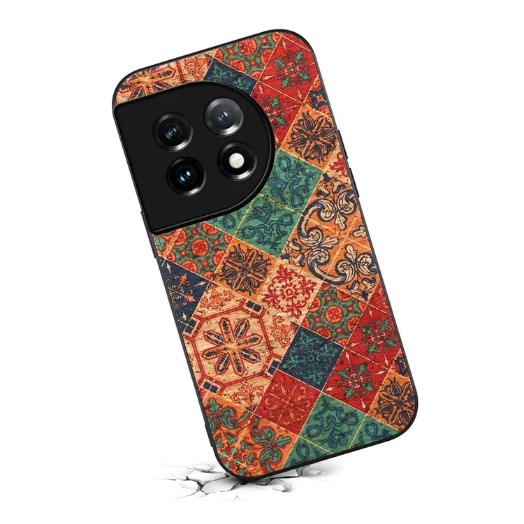 For OnePlus 11 5G Case Flower Pattern Design Leather+PC+TPU Protective Phone Cover