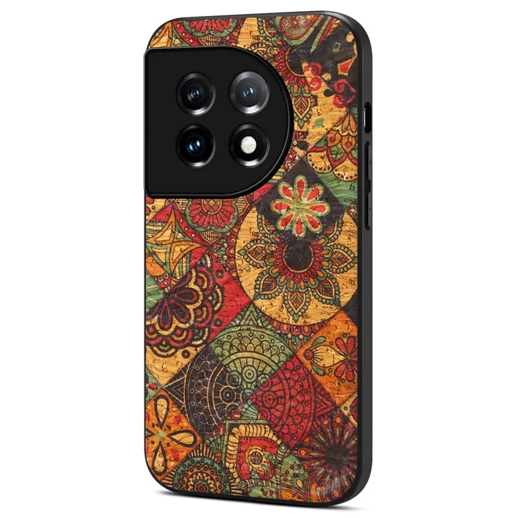 For OnePlus 11 5G Case Flower Pattern Design Leather+PC+TPU Protective Phone Cover