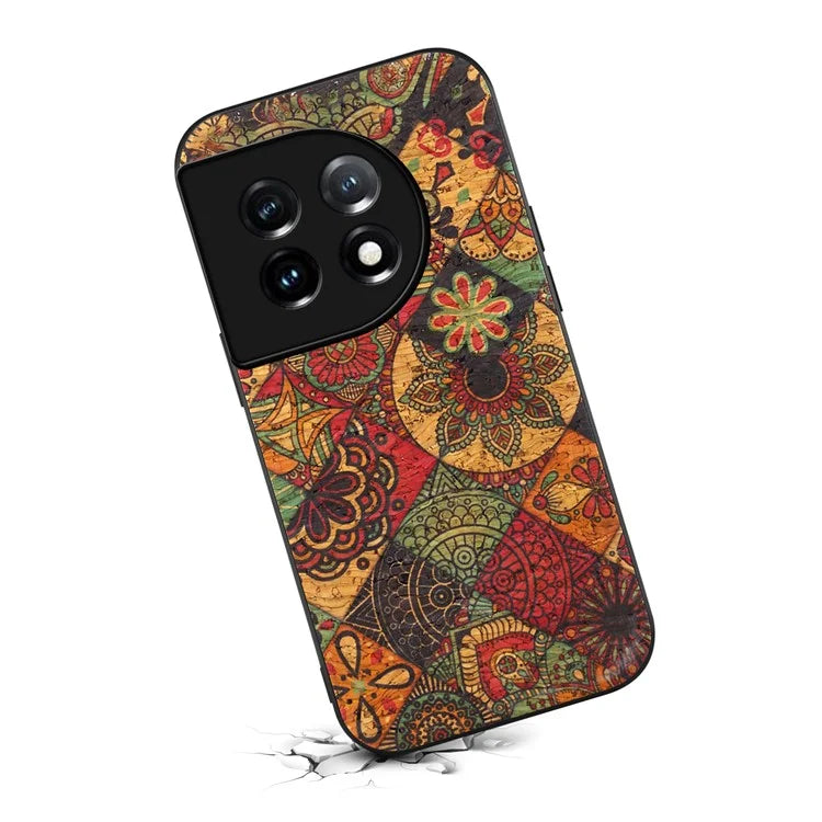 For OnePlus 11 5G Case Flower Pattern Design Leather+PC+TPU Protective Phone Cover