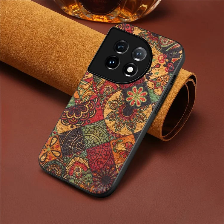 For OnePlus 11 5G Case Flower Pattern Design Leather+PC+TPU Protective Phone Cover