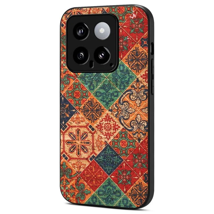 For Xiaomi 14 Case Leather+PC+TPU Pattern Printed Phone Cover