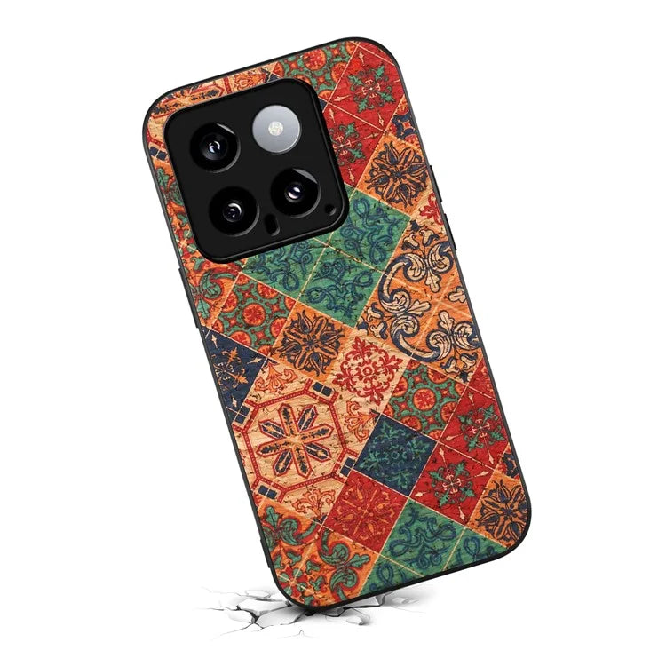 For Xiaomi 14 Case Leather+PC+TPU Pattern Printed Phone Cover