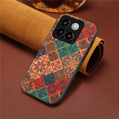 For Xiaomi 14 Case Leather+PC+TPU Pattern Printed Phone Cover