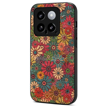 For Xiaomi 14 Case Leather+PC+TPU Pattern Printed Phone Cover