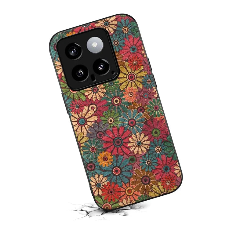 For Xiaomi 14 Case Leather+PC+TPU Pattern Printed Phone Cover