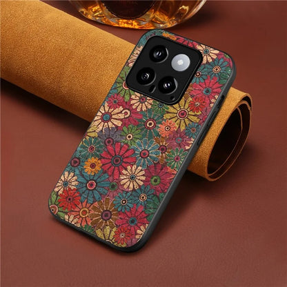 For Xiaomi 14 Case Leather+PC+TPU Pattern Printed Phone Cover