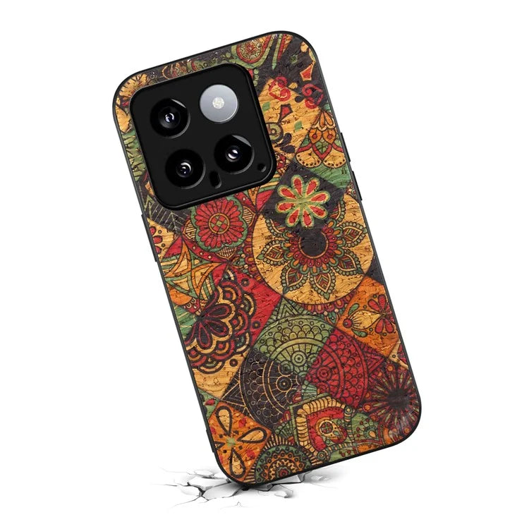 For Xiaomi 14 Case Leather+PC+TPU Pattern Printed Phone Cover