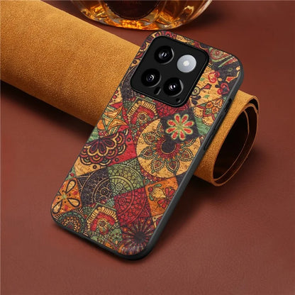 For Xiaomi 14 Case Leather+PC+TPU Pattern Printed Phone Cover