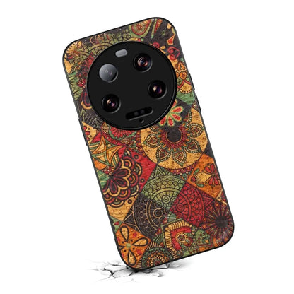 For Xiaomi 13 Ultra Floral Back Case Shockproof Leather+PC+TPU Phone Cover