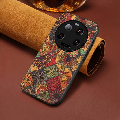 For Xiaomi 13 Ultra Floral Back Case Shockproof Leather+PC+TPU Phone Cover