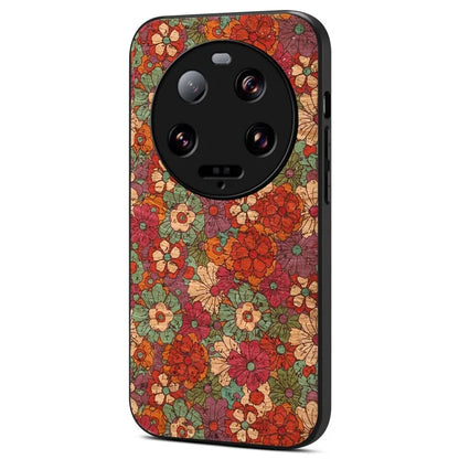 For Xiaomi 13 Ultra Floral Back Case Shockproof Leather+PC+TPU Phone Cover