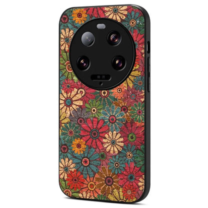 For Xiaomi 13 Ultra Floral Back Case Shockproof Leather+PC+TPU Phone Cover