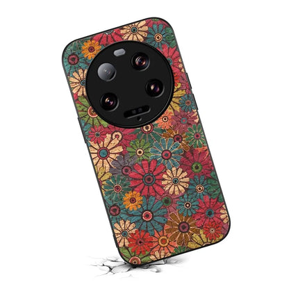 For Xiaomi 13 Ultra Floral Back Case Shockproof Leather+PC+TPU Phone Cover