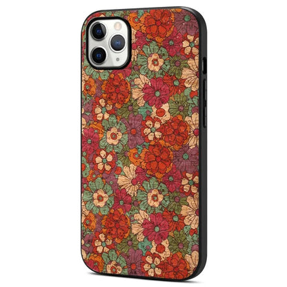 For iPhone 12 / 12 Pro Case Floral Series Drop Protective Leather Back Cover