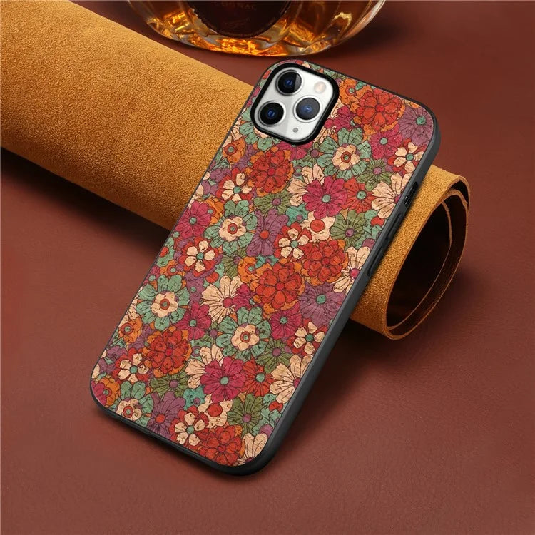 For iPhone 12 / 12 Pro Case Floral Series Drop Protective Leather Back Cover