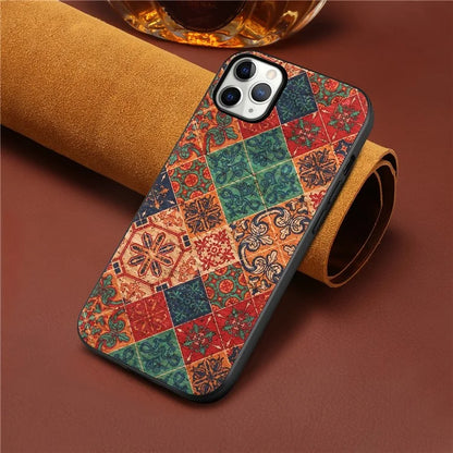 For iPhone 12 / 12 Pro Case Floral Series Drop Protective Leather Back Cover