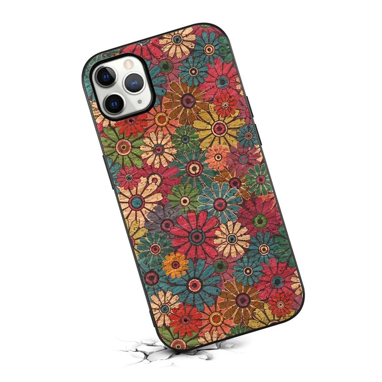 For iPhone 12 / 12 Pro Case Floral Series Drop Protective Leather Back Cover