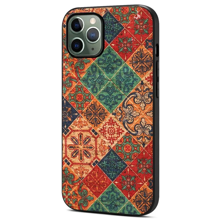 For iPhone 11 Pro Case Leather Coated PC+TPU Flower Floral Pattern Phone Cover
