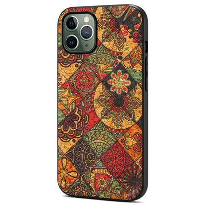 For iPhone 11 Pro Case Leather Coated PC+TPU Flower Floral Pattern Phone Cover