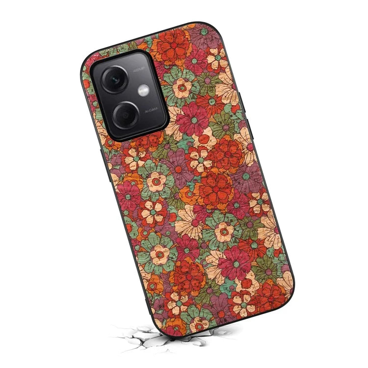 For Xiaomi Redmi Note 12 5G (China) / (India) / (Global) / Poco X5 5G Case Flower Pattern Printing PU+TPU+PC Slim Phone Cover
